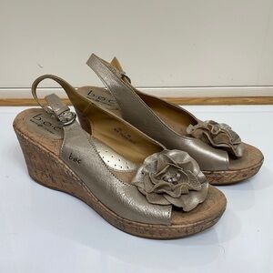 BOC Born Espadrilles Cork Wedge Heel Sandals size 10